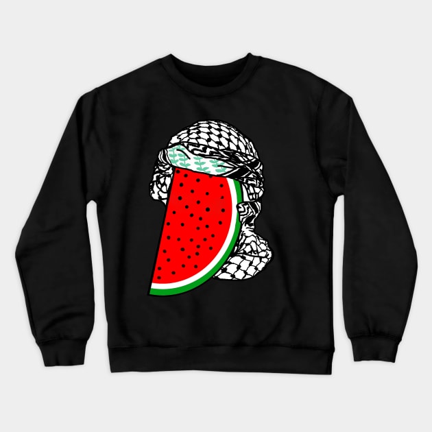 Watermelon Keffiyeh - Half Wrap - Front Crewneck Sweatshirt by SubversiveWare